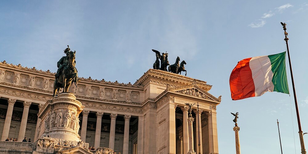 Vista do monumento de Vítor Emanuel II da Itália